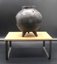 Vintage Barro Negro Oaxaca Mexico Style Folk Art Pierced Clay Pottery Vase - $29.99