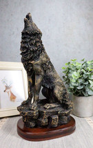 Ebros Howling Wolf Statue 10.5&quot; Tall Alpha Wolf Pack Figurine in Faux Br... - £23.22 GBP