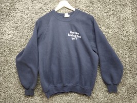 Vintage Lee Sweatshirt Adult 2XL Navy Blue Are We Having Fun I Think Swe... - $27.77