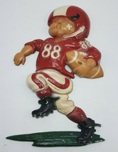 1976 Homco Metal Wall Plaques Football Player # 88 7&quot;W x 8&quot; Tall Red Jersey - $16.04 CAD