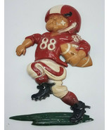 1976 Homco Metal Wall Plaques Football Player # 88 7&quot;W x 8&quot; Tall Red Jersey - $16.04 CAD