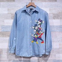 Disney Mickey Mouse Vintage 90s Graphic Denim Shirt Jerry Leigh Womens Medium - $39.59