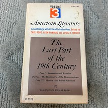 American Literature Volume 3 Paperback Book by Carl Bode Washington Square 1969 - £5.06 GBP