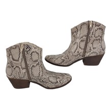 RAMPAGE Women&#39;s 8.5 M Western Faux Python Snakeskin Print Heeled Ankle Boots - £19.13 GBP