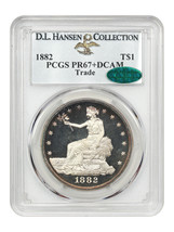 1882 Trade $1 PCGS/CAC PR67+DCAM Ex: D.L. Hansen - £119,721.32 GBP