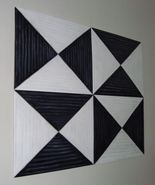 Original Triangles Signed Painting Geometric Black White Art Set By Carl... - $3,881.98 MXN