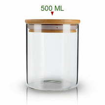 500Ml Air Tight Storage Jars Glass Food Storage Jar Tank With Natural Ba... - £16.41 GBP
