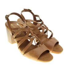 Easy Street Womens Brown Strappy Open Toe Block Heel Sandals Size 9 NWOB - $19.79