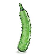 CARESSING CUCUMBER TEXTURED BUMPS REALISTIC SHAPE 8.25 GLASS DILDO - $975.76 MXN