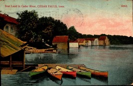 Boat Land In Cedar River Cedar Falls Iowa - Antique 1912 Postcard BK53 - £5.42 GBP