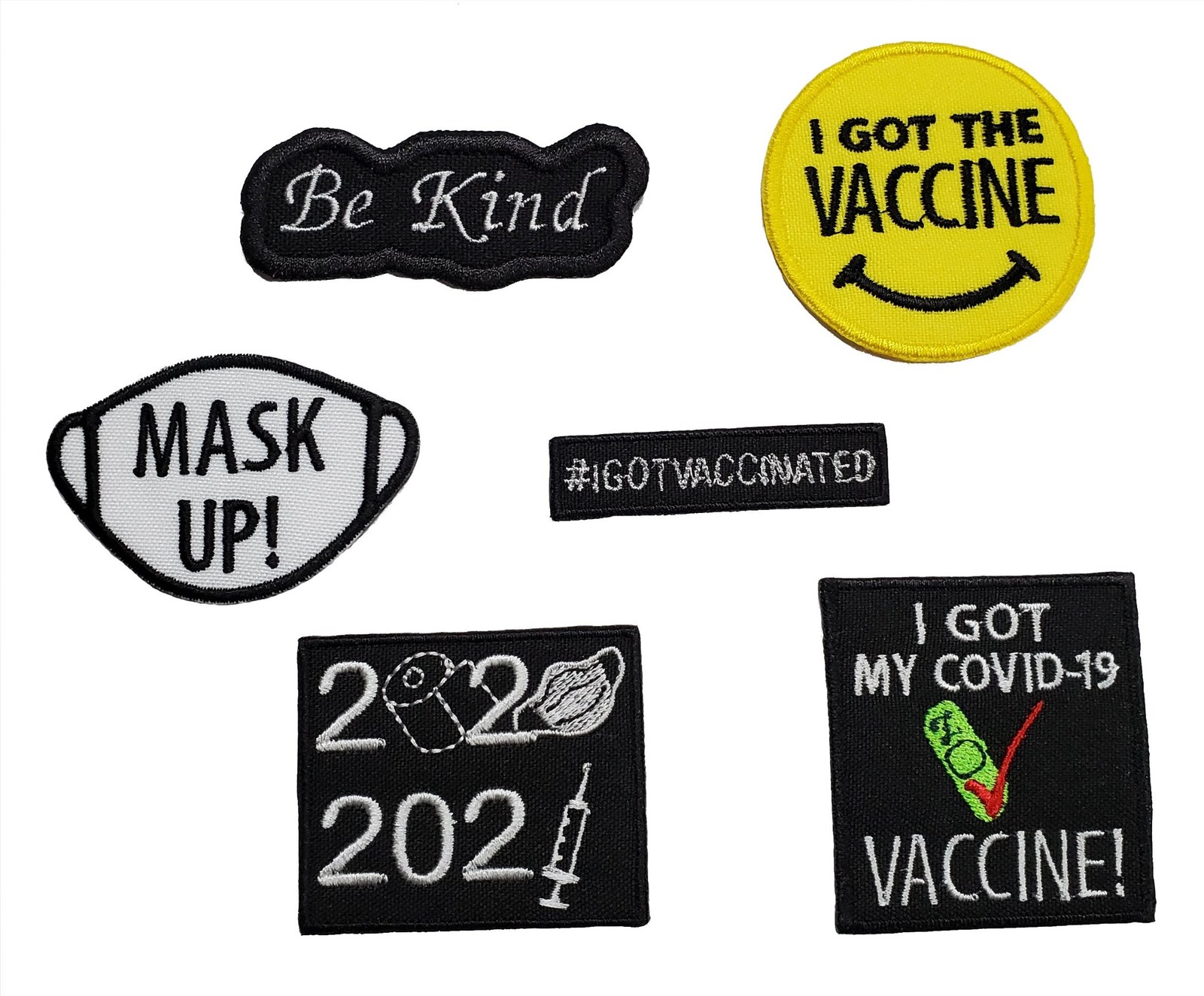 Vaccine Face Mask Embroidered Iron On Patch For Face Masks 2020 corona c... - $1.97