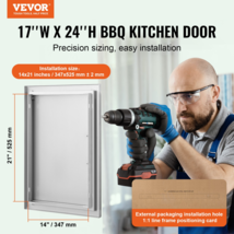 BBQ Access Door 17x24 Inch, Single Stainless Steel, Vertical, Flush Mount - £63.11 GBP