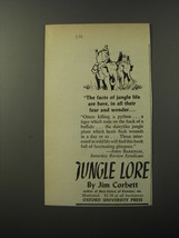 1953 Oxford University Book Advertisement - Jungle Lore by Jim Corbett - £14.78 GBP