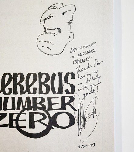 Signed 1993 AV Comic Cerebus Number Zero #0 with Hand Drawn Artwork by Dave Sim Item image 3