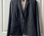 Ann Taylor Petites Blazer Womens Size 6P Black Notched Collar 2 Button Wool - £19.69 GBP