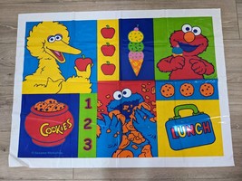 Vintage Baby Vinyl Floor Play Mat Sesame Street Big Bird Cookie Monster Elmo - £10.25 GBP