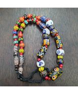 Vintage Venetian style skunk Eyes and Chevron beads beaded necklace - €59,89 EUR