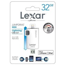 Lexar 32GB 2-in-1 IOS Lightning JumpDrive M20i USB 3.0 Flash Drive - £15.78 GBP