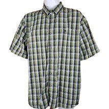 Carhartt Work Shirt Mens 3XL Black Green Plaid Short Sleeve Button Down ... - $18.60
