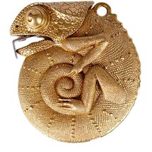 Premium Brass Chameleon Measuring Tape Keychain  Handcrafted Animal-Ins... - $399.00