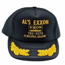 Al&#39;s Exxon Black Foam Scrambled Egg Snapback Trucker Hat  Cap Auburn Maine - $14.84