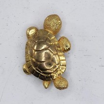 Vintage Sea Turtle Brooch Pin Gold Tone Tortoise - £18.76 GBP