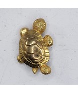 Vintage Sea Turtle Brooch Pin Gold Tone Tortoise - £20.02 GBP