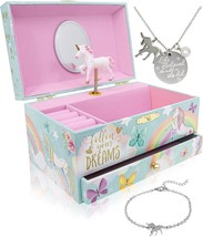 The Memory Building Company Unicorn Jewelry Box For Girls &amp; Boys - Kids Music - £27.67 GBP