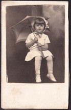 Alice Elizabeth Robinson RPPC Pre-1920 Photo Postcard Girl with Umbrella - £13.68 GBP