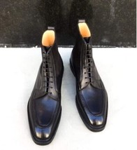 Handmade Men&#39;s Black Lace up ankle dress boots, Men elegant black leather boot - £120.56 GBP+