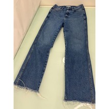 Good American Jeans Vtg Curve High Waist Cropped Straight Leg Frayed Hem... - $59.37