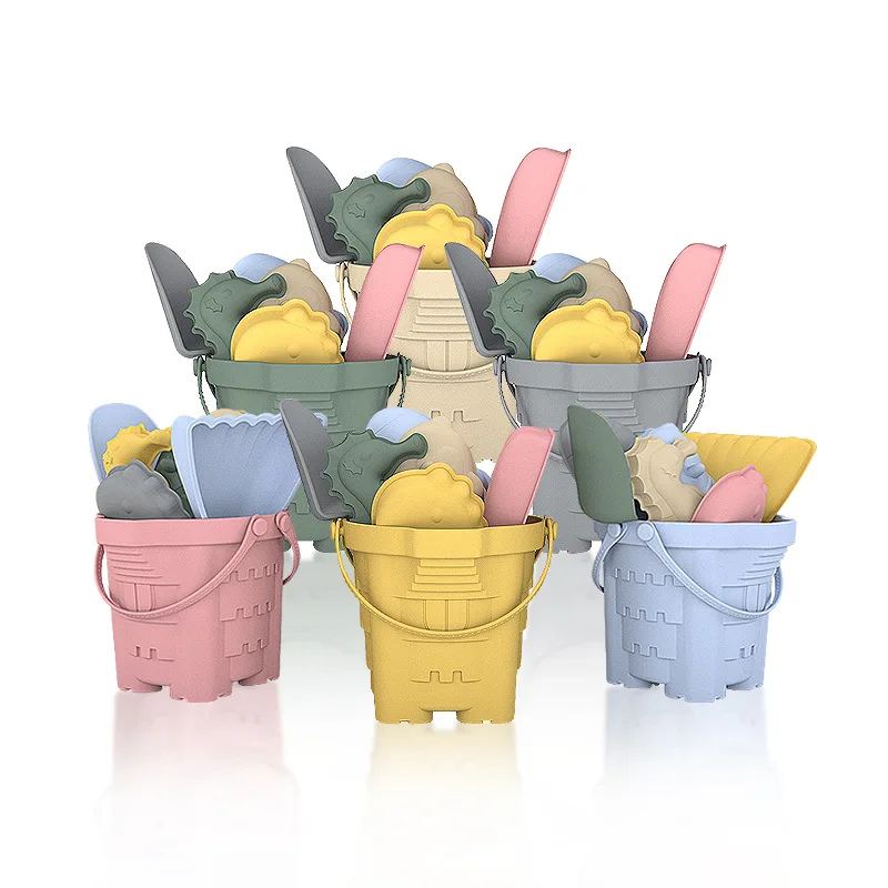 8Pcs Beach Toys Beach Bucket Shovel Marine Series Portable Bucket Swimming - £18.54 GBP+