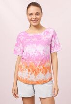 Women Top Charter Club Cotton Tie-Dyed Top Size M Multicolor - $8.41