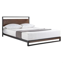 King size Metal Wood Platform Bed Frame with Headboard - $949.24 CAD