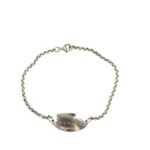 Handmade Signed Emily Ito Sterling Silver “Journey” Oval Bar Chain Brace... - $44.55