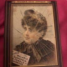 1880s Browns Iron Bitters Broken Mirror Glass Quack Tonic Medicine Trade Card  - £14.88 GBP