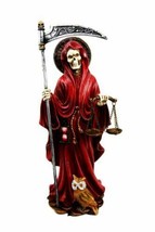 Red Robe Holy Death Santa Muerte Day of The Dead Figurine Symbol Of Love Romance - £34.79 GBP