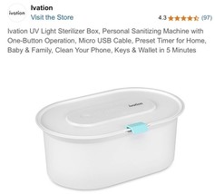 NuvoMed UV Sterilizer Box, Eliminates Up To 99% Of Germs &amp; Bacteria NEW ... - $19.68
