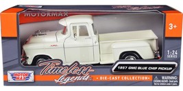 1957 GMC Blue Chip Pickup Truck White Timeless Legends Series 1/24 Diecast Model - £38.38 GBP