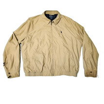 Polo Ralph Lauren Casual Jacket Khaki Beige Tan XL Polyester Cotton golf damaged - $44.54