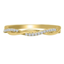 0.20ct Taglio Rotondo Accatastabile Diamante Matrimonio Infinito Band 14K Giallo - £73.64 GBP