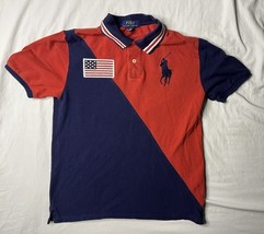 Polo Ralph Lauren Big Pony Shirt Boys Large 14-16 Red Blue Short Sleeve ... - $20.00