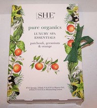 New She Pure Organic Luxury Spa Essentials Orange Shower Gel &amp; Lotion Gift Set - £24.36 GBP