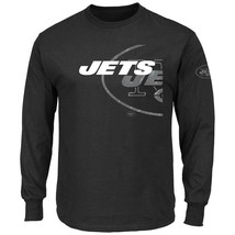 Majestic New York Jets Big &amp; Tall Reflective L/S T-Shirt, Black - £18.27 GBP