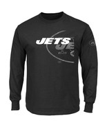 Majestic New York Jets Big &amp; Tall Reflective L/S T-Shirt, Black - £16.23 GBP