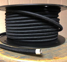 14 Gauge Cloth Covered 3-Wire Cord, Black Color- Electrical Power Cable Per Foot - £2.48 GBP