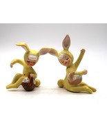 VTG Holt Howard Yellow Easter Bunny Girls 1958 Candle Climbers Set Japan... - $149.99