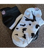 Two (2) Pair ~ 1-Striped Pattern &amp; 1-Cow Print ~ Tight Knit ~ Ankle Sock... - $14.96