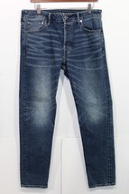 NEW Men&#39;s AEO Slim SELVEDGE Jeans Faded Dark Indigo Button Fly  33 x 30  $128 - £51.06 GBP