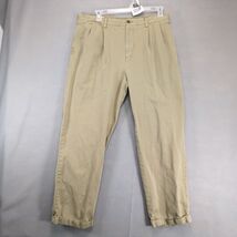 Nautica Marine Drill Khaki Chino Pants Men&#39;s 36x31 Pleated Front Cuff Le... - $25.00